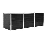 vidaXL Arriate Exterior Grande Macetero Huerto Urbano Maceta XXL Mesa Cultivo Verduras Plantas Flores Acero Galvanizado Gris Antracita 240x80x77 cm