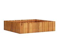 vidaXL Arriate Florero Jardinería Macetas Tiestos Accesorios Articulos Flores Plantas Diseño Rústico Robusta 100x100x25cm Madera Maciza Acacia