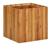 vidaXL Arriate Florero Jardinería Macetas Tiestos Accesorios Articulos Flores Plantas Diseño Rústico Robusta 50x50x50cm Madera Maciza de Acacia