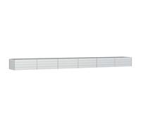 vidaXL Arriate Jardinera Macetero Cesta Pared Alambre Maceta Flores Plantas Jardín Patio Terraza Estable de Acero Galvanizado Plateado 600x80x45 cm