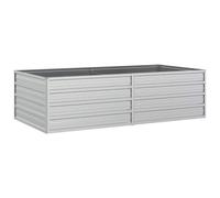 vidaXL Arriate Jardinera Macetero Cesta Pared Alambre Maceta Flores Plantas Jardín Patio Terraza Estable de Acero Galvanizado Plateado 160x80x45 cm