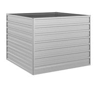 vidaXL Arriate Jardinera Macetero Cesta Pared Alambre Maceta Flores Plantas Jardín Patio Terraza Estable de Acero Galvanizado Plateado 100x100x77 cm