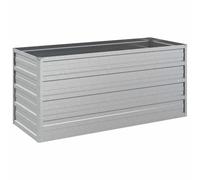 vidaXL Arriate Jardinera Macetero Cesta Pared Alambre Maceta Flores Plantas Jardín Patio Terraza Estable de Acero Galvanizado Plateado 100x40x45 cm
