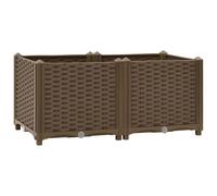 vidaXL Arriate Jardinera Macetero Recipiente Flores Plantas Soporte Jardín Patio Terraza Balcón Decoración Adornos 80x40x38 cm Polipropileno