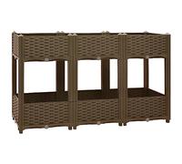 vidaXL Arriate Jardinera Macetero Recipiente Flores Plantas Soporte Jardín Patio Terraza Balcón Decoración Adornos 120x40x71 cm Polipropileno