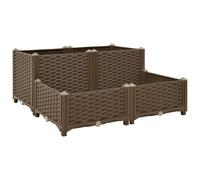 vidaXL Arriate Jardinera Macetero Recipiente Flores Plantas Soporte Jardín Patio Terraza Balcón Decoración Adornos 80x80x38 cm Polipropileno