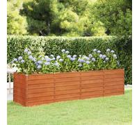 vidaXL Arriate Oxidado, Jardinera Elevada, Mesa de Cultivo, Maceta Rectangular para Jardín Balcón Patio, Acero Corten 320x80x77 cm