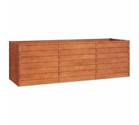 vidaXL Arriate Oxidado, Jardinera Elevada, Mesa de Cultivo, Maceta Rectangular para Jardín Balcón Patio, Acero Corten 240x80x77 cm