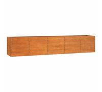 vidaXL Arriate Oxidado, Jardinera Elevada, Mesa de Cultivo, Maceta Rectangular para Jardín Balcón Patio, Acero Corten 400x80x77 cm