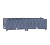vidaXL Arriate Pérgola Jardinera Caja Recipiente Macetero Flores Bandeja Plantas Terraza Balcón Porche Decoración Patio 80x40x23 cm Polipropileno