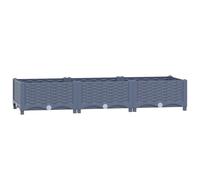 vidaXL Arriate Pérgola Jardinera Caja Recipiente Macetero Flores Bandeja Plantas Terraza Balcón Porche Decoración Patio 120x40x23 cm Polipropileno