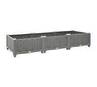 vidaXL Arriate, Jardinera Rectangular, Macetero para Flores Verduras Plantas, Maceta de Jardín, Polipropileno Gris Claro 120x40x23 cm