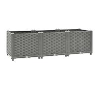 vidaXL Arriate Polipropileno 120x40x38 cm, Jardinera, macetero, bancal Elevado, Maceta, arriate Elevado, Soporte para macetas, Soporte para Plantas