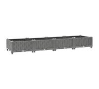 vidaXL Arriate, Jardinera Rectangular, Macetero para Flores Verduras Plantas, Maceta de Jardín, Polipropileno Gris Claro 160x40x23 cm