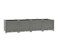 vidaXL Arriate polipropileno 160x40x38 cm, jardinera, macetero, bancal elevado, maceta, arriate elevado, soporte para macetas, soporte para plantas