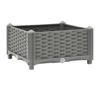 vidaXL Jardinera rectangular Arriate para flores y verduras Polipropileno Gris claro 40x40x23 cm