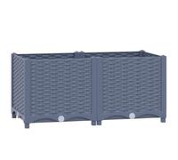 vidaXL Arriate Pérgola Jardinera Caja Recipiente Macetero Flores Bandeja Plantas Terraza Balcón Porche Decoración Patio 80x40x38 cm Polipropileno