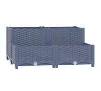 vidaXL Arriate Jardín Pérgola Recipiente Jardinera Macetero Flores Bandeja Plantas Terraza Porche Decoración Patio 80x80x38 cm Polipropileno