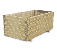 vidaXL Macetero arriate rectangular de madera de pino impregnada