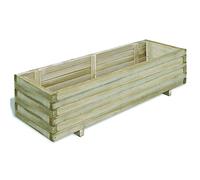 vidaXL Cama elevada rectangular Jardinera maceta de madera para jardín y balcón
