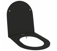 vidaXL Asiento de baño de liberación rápida Duroplast con Cierre Suave, Negro, 44 cm x 36 cm, Forma Ovalada. Ideal para Interiores, fácil de Montar. Accesorios de baño Modernos, Acabado Mate, contem