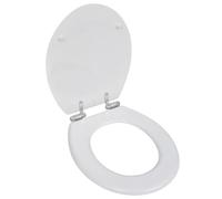 vidaXL Asiento de Inodoro Cierre Suave Diseño Simple MDF Blanco Tapa WC Baño