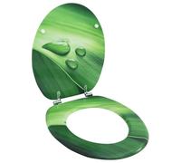 vidaXL Asiento de inodoro con tapa MDF verde diseño gota de agua