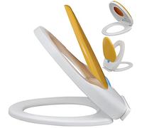 vidaXL Tapa de váter Asiento WC Cierre suave Niños y adultos Blanco/Amarillo