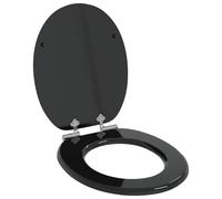 vidaXL Asiento de inodoro de cierre suave Negro 44 x 38 cm