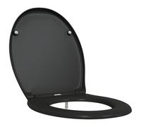 vidaXL Asiento de Inodoro de liberación rápida Cierre Suave Duroplast Negro