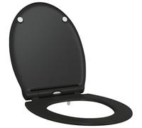 vidaXL Asiento de Inodoro de Liberación Rápida Cierre Suave Duroplast Negro