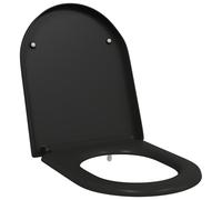 vidaXL Asiento de Inodoro de Liberación Rápida con Cierre Suave Duroplast Negro de