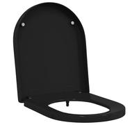 vidaXL Asiento de Inodoro Negro de Polipropileno 48 x 36.5 x 4.5 cm, con Cierre Suave, liberación rápida, Antibacteriano, diseño Ovalado, Bumpers Antideslizantes y bisagras rotativas 360°. Se Adapta