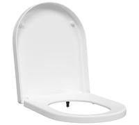 vidaXL Asiento de Inodoro Ovalado con Cierre Suave de en Blanco, Hecho de Polipropileno. Dimensiones: 48 x 36.5 x 4.5 cm. Antibacteriano, Duradero y fácil de Limpiar. Tiene bisagras giratorias y un a