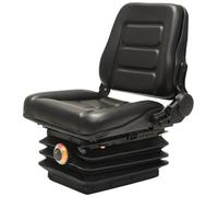 vidaXL Asiento de Tractor con Suspensión Respaldo Ajustable Negro Jardinería