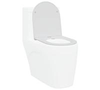 vidaXL Asiento de inodoro moderno Duroplast, cierre suave, blanco 44×36 cm ovalado acabado mate