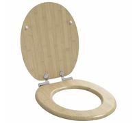 vidaXL Asiento de WC Color bambú Claro 44 x 38 cm Tablero de MDF, Baño Moderno, Instalación de Asiento de Inodoro con Cierre Suave, Accesorio Elegante para Estilo Interior, Mejora Funcional, Montaje