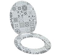 vidaXL Asiento de WC Gris 44 x 38 cm Tablero de MDF, Baño Moderno, Instalación de Asiento de Inodoro con Cierre Suave, Accesorio Elegante para Estilo Interior, Mejora Funcional, Montaje Fácil