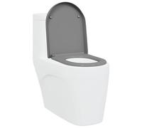 vidaXL Asiento de WC Gris 49 x 36 x 4 cm Duroplast | Tiene un toque elegante y minimalista, Hecho de materiales sintéticos súper resistentes, Se cierra sin hacer ruido,