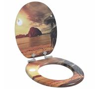 vidaXL Asiento de WC Naranja 44 x 38 cm Tablero de MDF, Baño Moderno, Instalación de Asiento de Inodoro con Cierre Suave, Accesorio Elegante para Estilo Interior, Mejora Funcional, Montaje Fácil