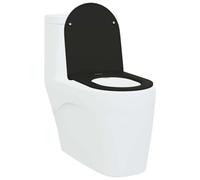 vidaXL Asiento de WC Negro 47 x 36 x 3,4 cm Duroplast, Asiento de baño Moderno, Asiento de Inodoro Duradero, Accesorio fácil de Usar, diseño ergonómico para el día a día, Accesorio Minimalista y esti