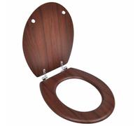 vidaXL Asiento inodoro WC MDF tapa diseño marrón