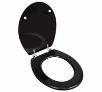 vidaXL Asiento inodoro WC MDF tapa diseño negro