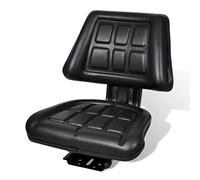 vidaXL Asiento para Tractor con Respaldo Negro Acero y PVC Silla de Maquinaria