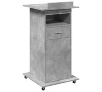 Atril Con Ruedas Y Cajón Madera Ingeniería Hormigón 55x55x107cm Vidaxl