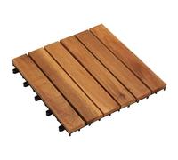 vidaXL Azulejo para Decking 30 piezas marrón 30 x 30 cm, suelo cuadrado de acacia, estilo modular, acento de madera para salón, renueva tu espacio, color beige