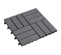 vidaXL Azulejo para Decking 30pcs Gris 30x30cm Madera de Acacia, Suelo Cuadrado de Acacia, Estilo Modular, Acento de Madera para Salón, Renueva Tu Espacio, Color Beige