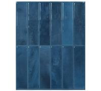 vidaXL Azulejo Rectangular 10 pcs Azul 29 x 22.9 cm Poliuretano y PET, Azulejos para baño, rectangulares, resistentes al agua, duraderos, con acabado brillante, ideales para decoración