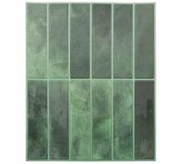 vidaXL Azulejo Rectangular 10 pcs Verde Oscuro 29 x 22.9 cm, Azulejos para baño, rectangulares, Resistentes al Agua, duraderos, con Acabado Brillante, Ideales para decoración