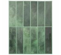 vidaXL Azulejo Rectangular 20 pcs Verde oscuro 29 x 23 x 0,08 cm, Decoraciones para paredes de baño, azulejos rectangulares, adhesivos brillantes, manualidades DIY
